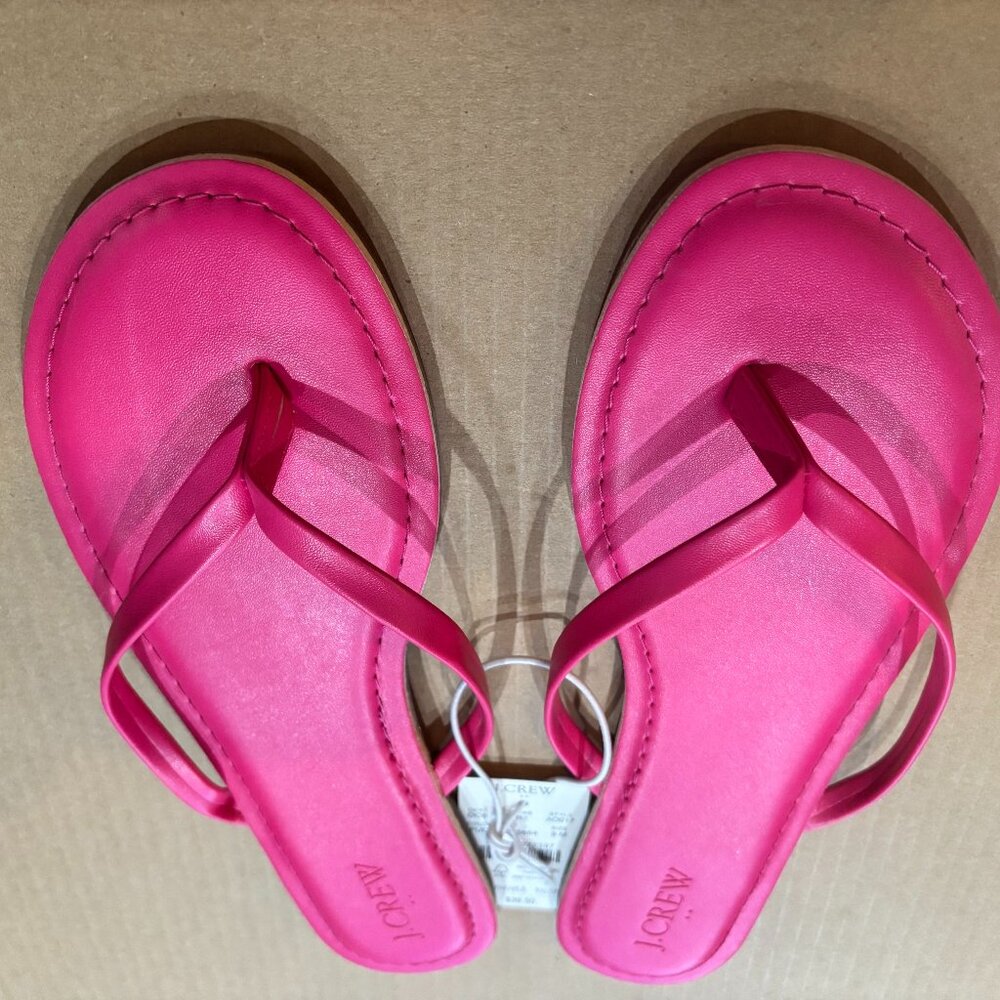 J. Crew SZ: 9M Fuscia Pink Easy Summer Flip Flops - Picture 10 of 13